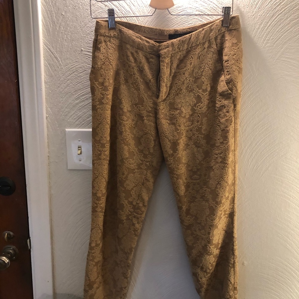 Zara Gold Embroidered Pants